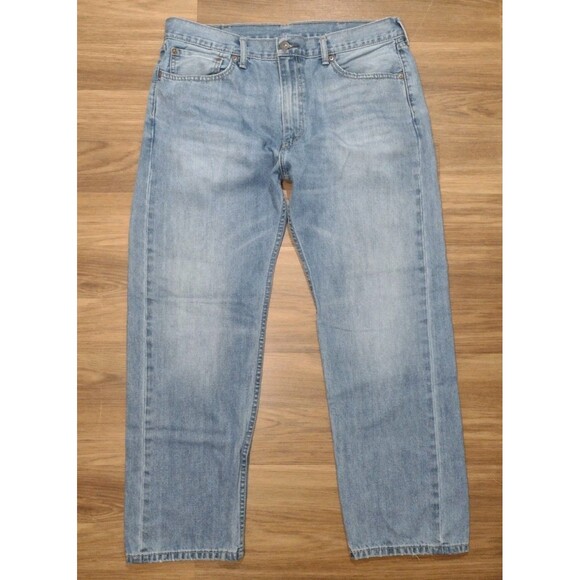 Levi's 505 Jeans Mens 38x30 Blank Red Tab Light Wash Denim Straight - Picture 2 of 11